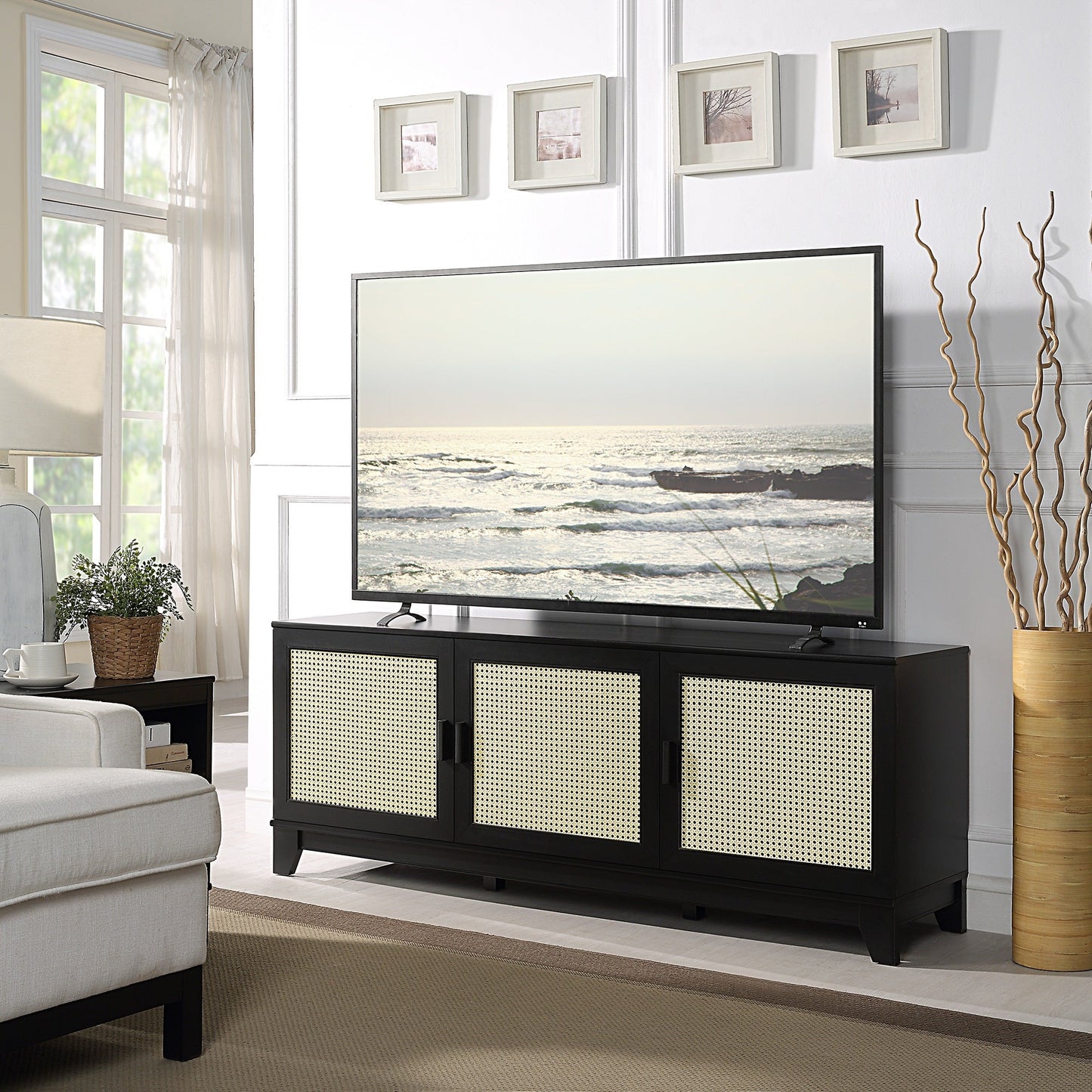 Sheridan TV Stand in Black - Ornate Home