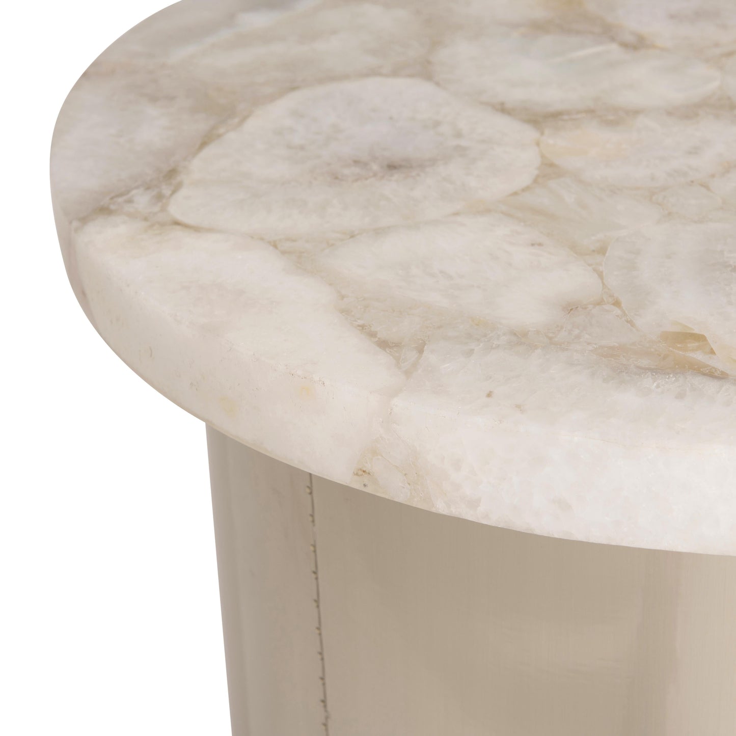 Shimla White/German Silver Side Table - Ornate Home