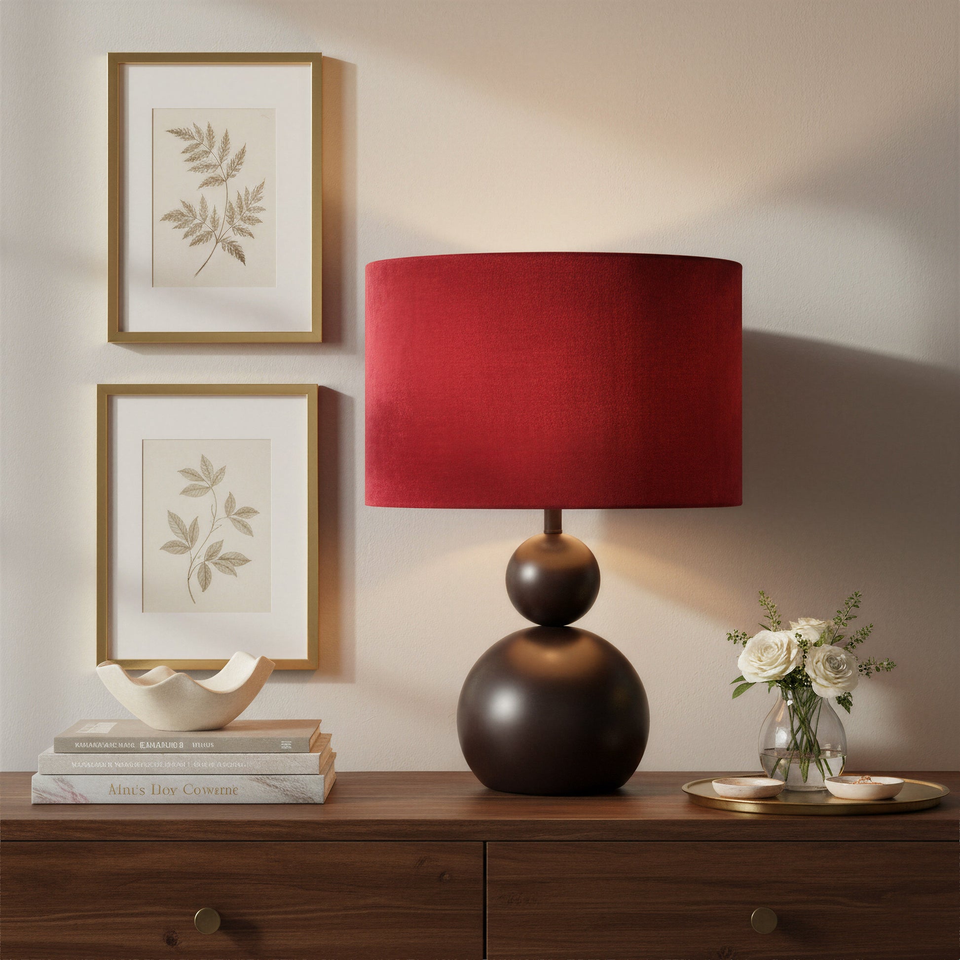 Shobu Red Table Lamp - Ornate Home