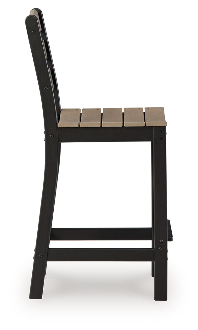 Shoreline Beach Black/Beige Counter Table Set (Set of 3)- Viva Furn