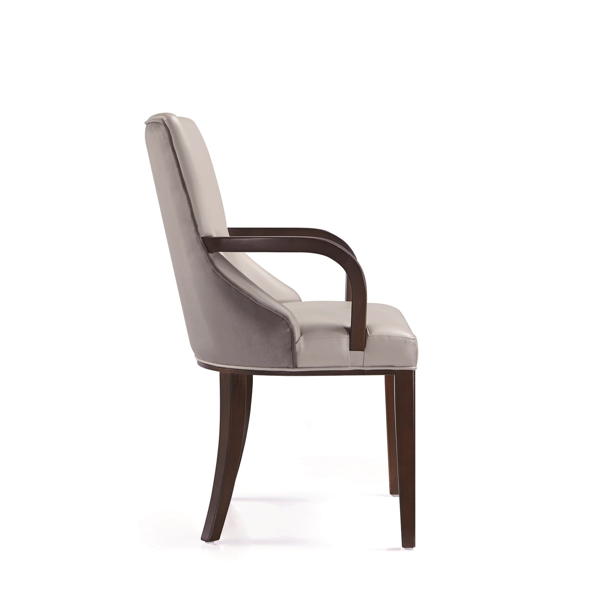 Shubert 6-Piece Faux Leather and Velvet Dining Chair Set in Light Grey - Ornate Home