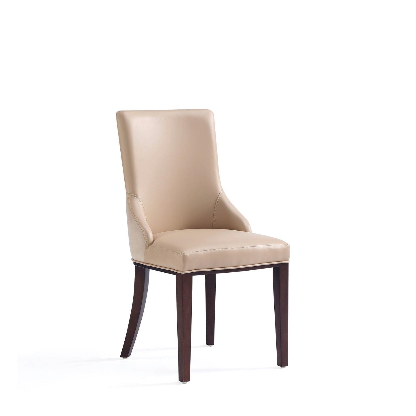 Shubert 8-Piece Faux Leather and Velvet Dining Chair Set in Tan - Ornate Home