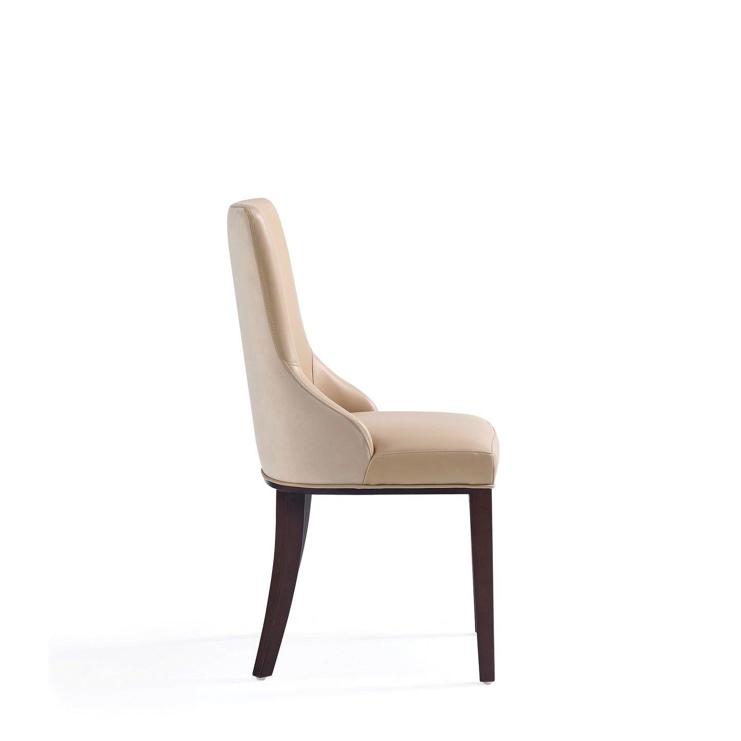 Shubert 8-Piece Faux Leather and Velvet Dining Chair Set in Tan - Ornate Home
