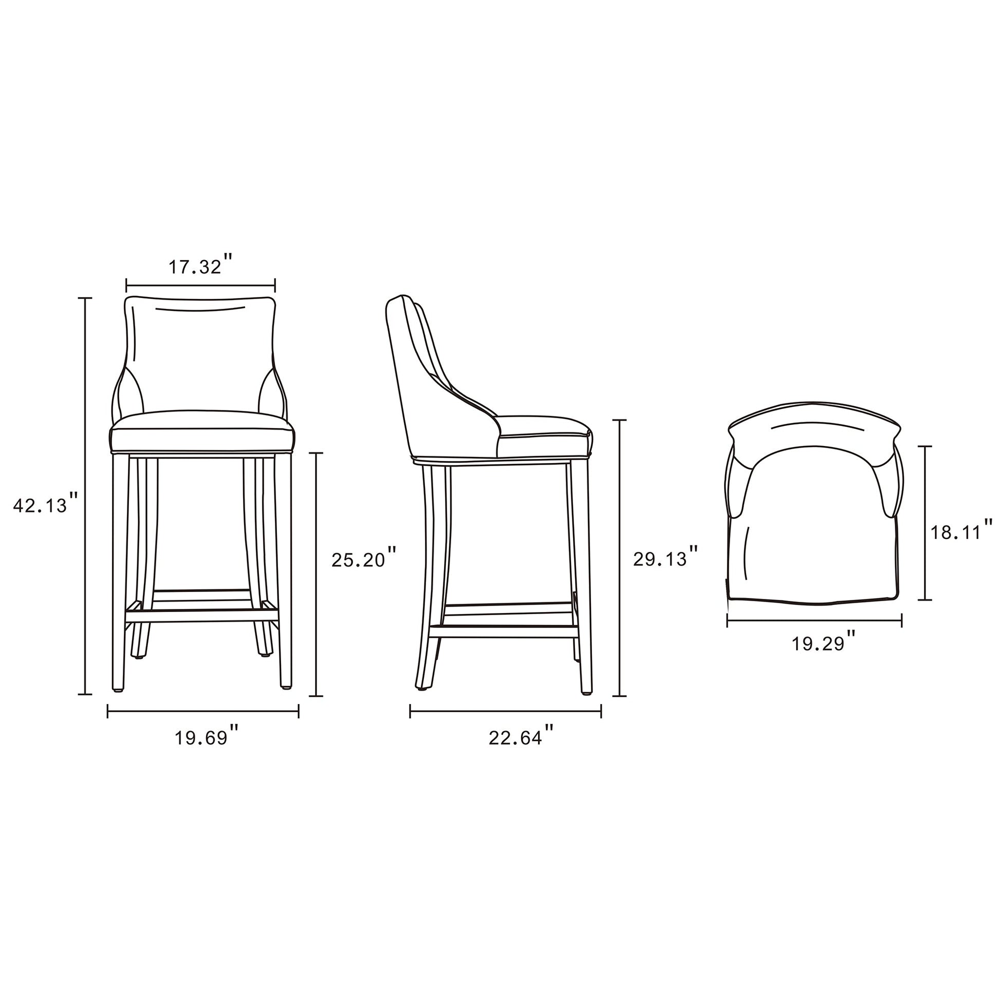 Shubert Barstool in Light Grey - Ornate Home