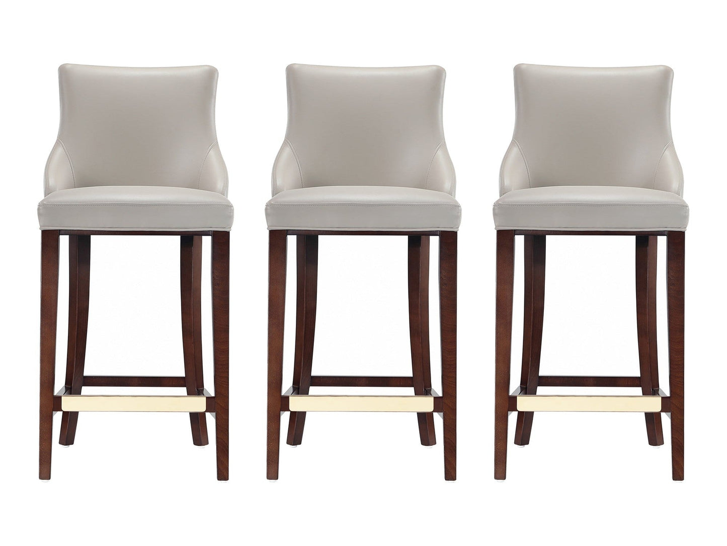 Shubert Barstool in Light Grey (set of 3) - Ornate Home