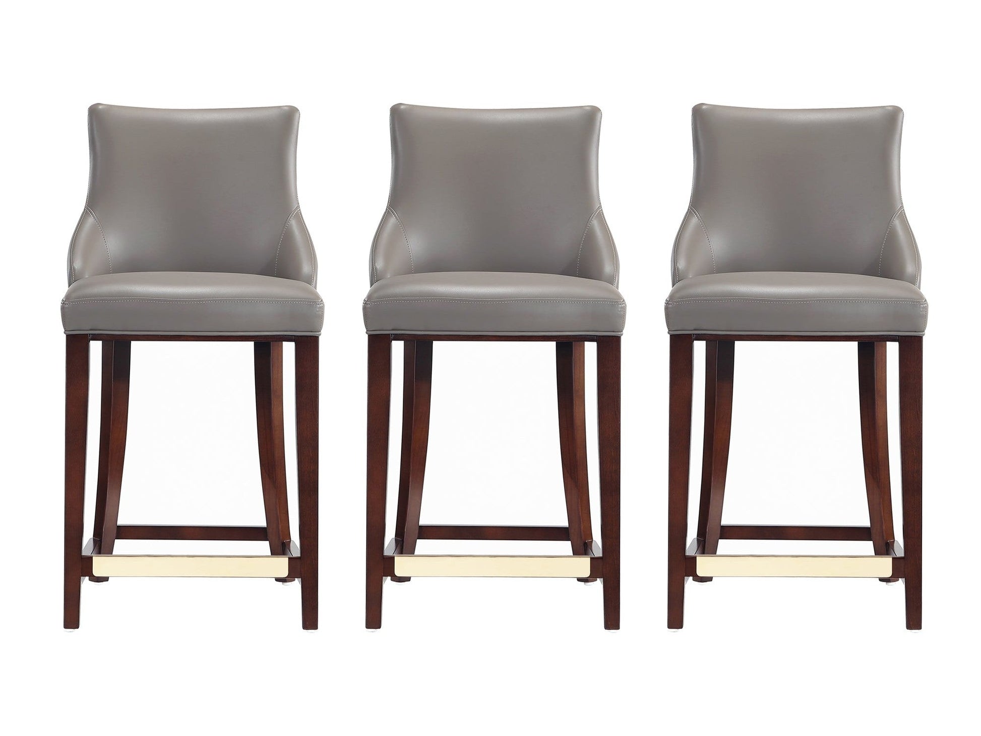 Shubert Counter Stool in Dark Taupe (set of 3) - Ornate Home
