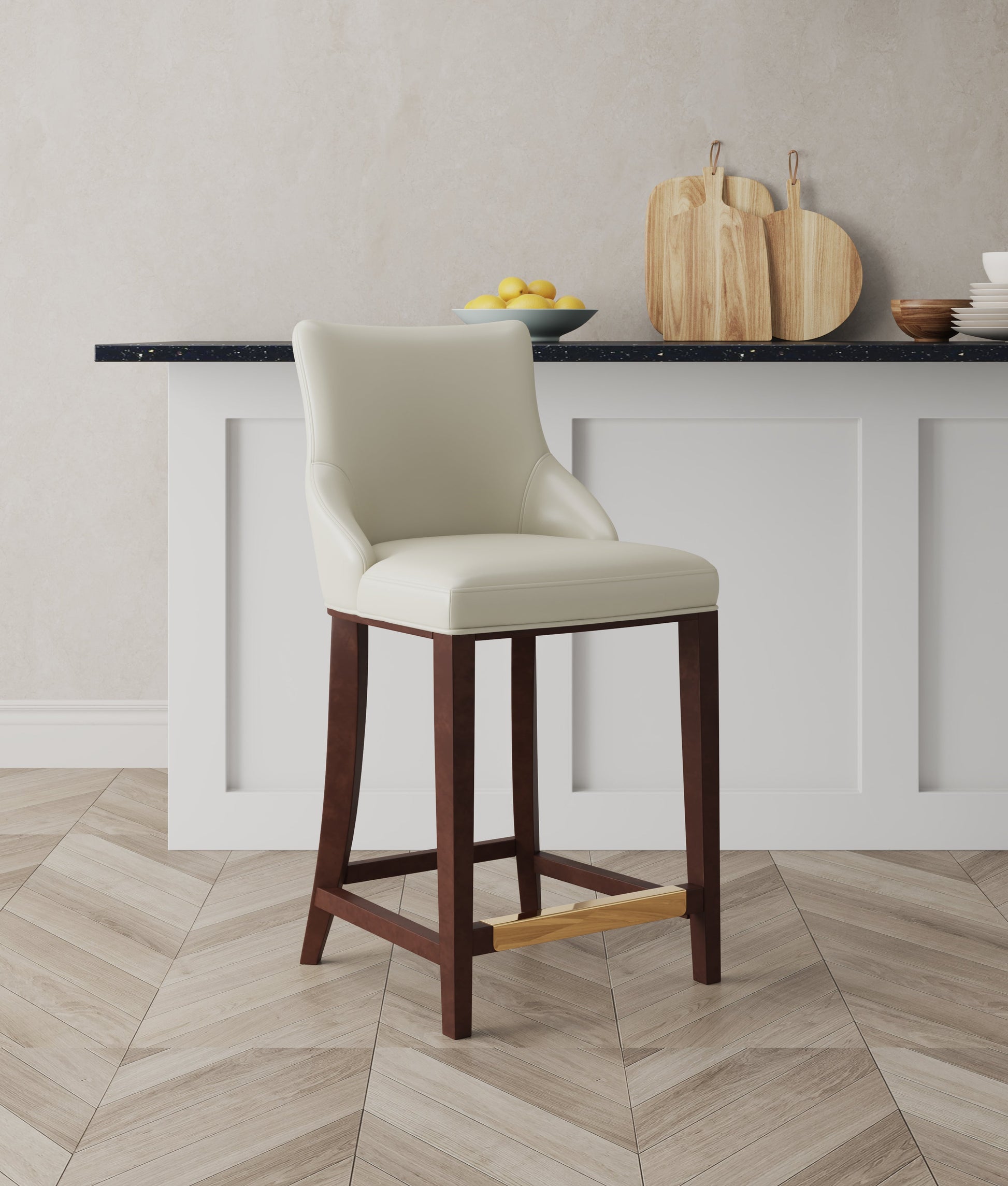 Shubert Counter Stool in Ivory - Ornate Home