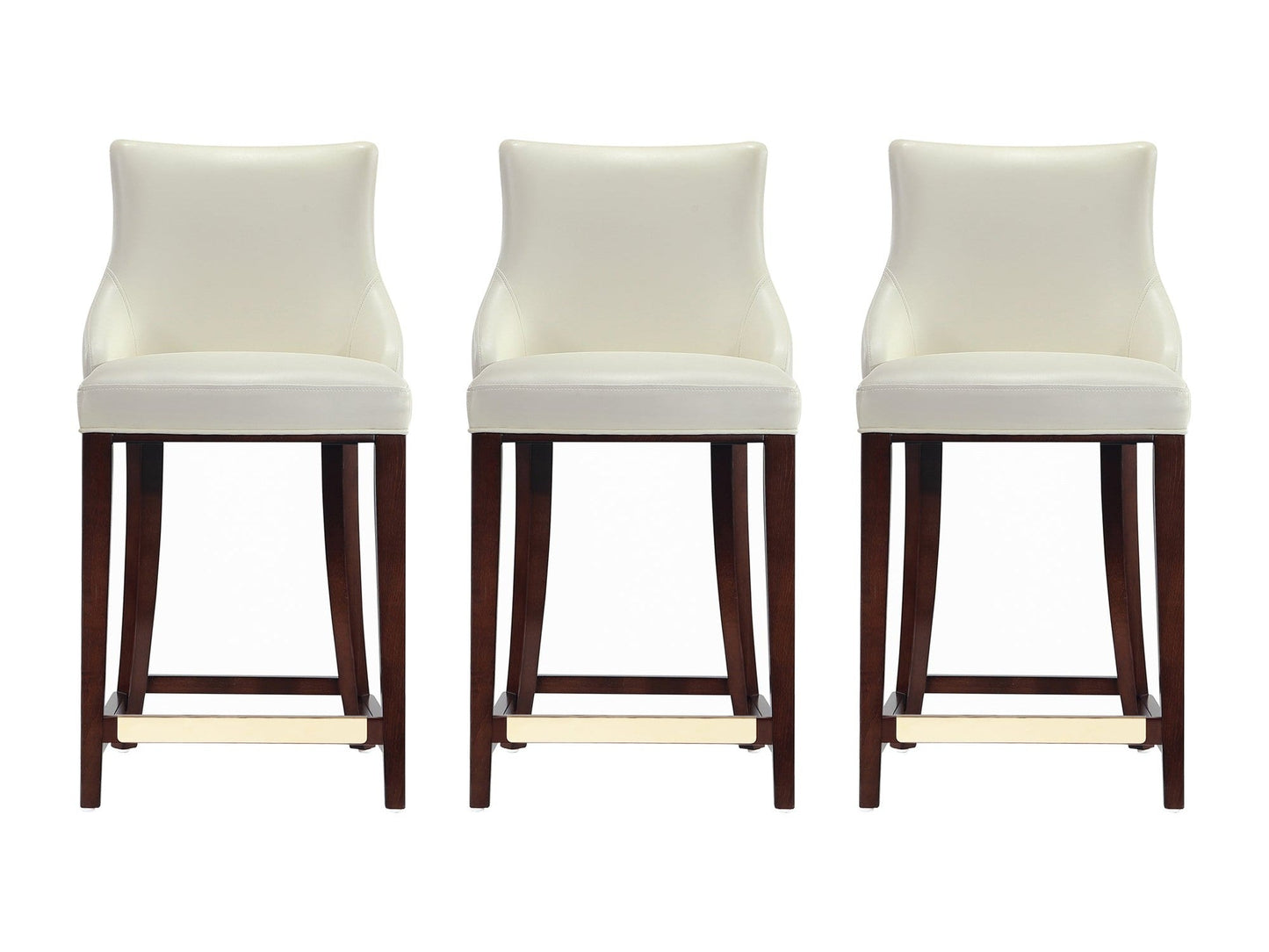 Shubert Counter Stool in Ivory (set of 3) - Ornate Home