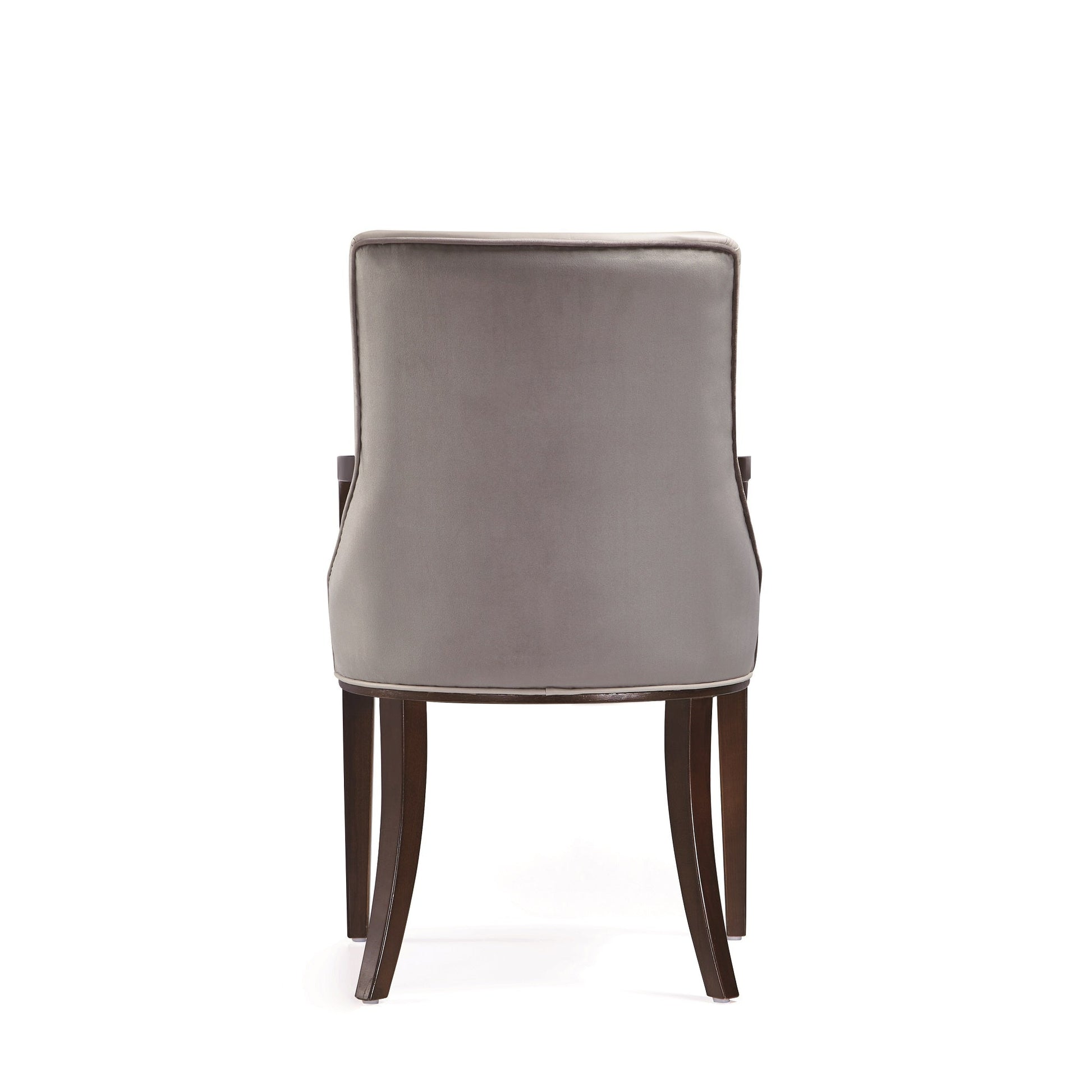 Shubert Faux Leather and Velvet Dining Armchair in Light Grey - Ornate Home