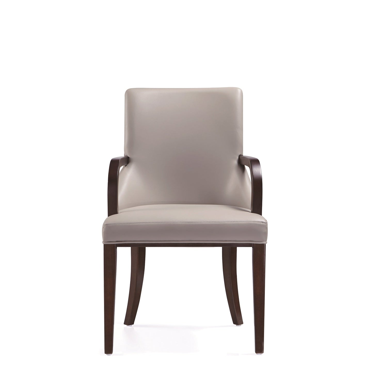 Shubert Faux Leather and Velvet Dining Armchair in Light Grey (set of 2) - Ornate Home