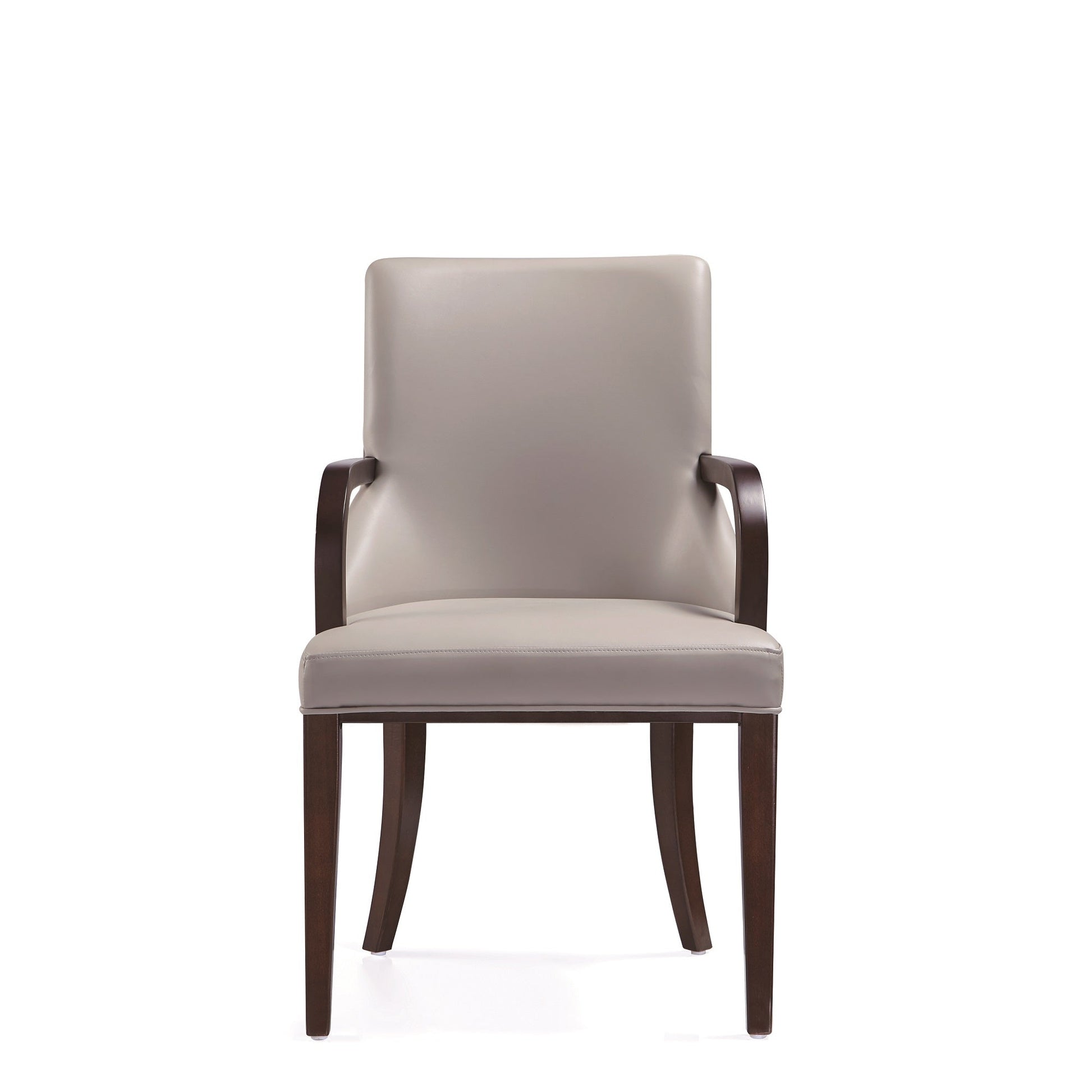 Shubert Faux Leather and Velvet Dining Armchair in Light Grey (set of 2) - Ornate Home