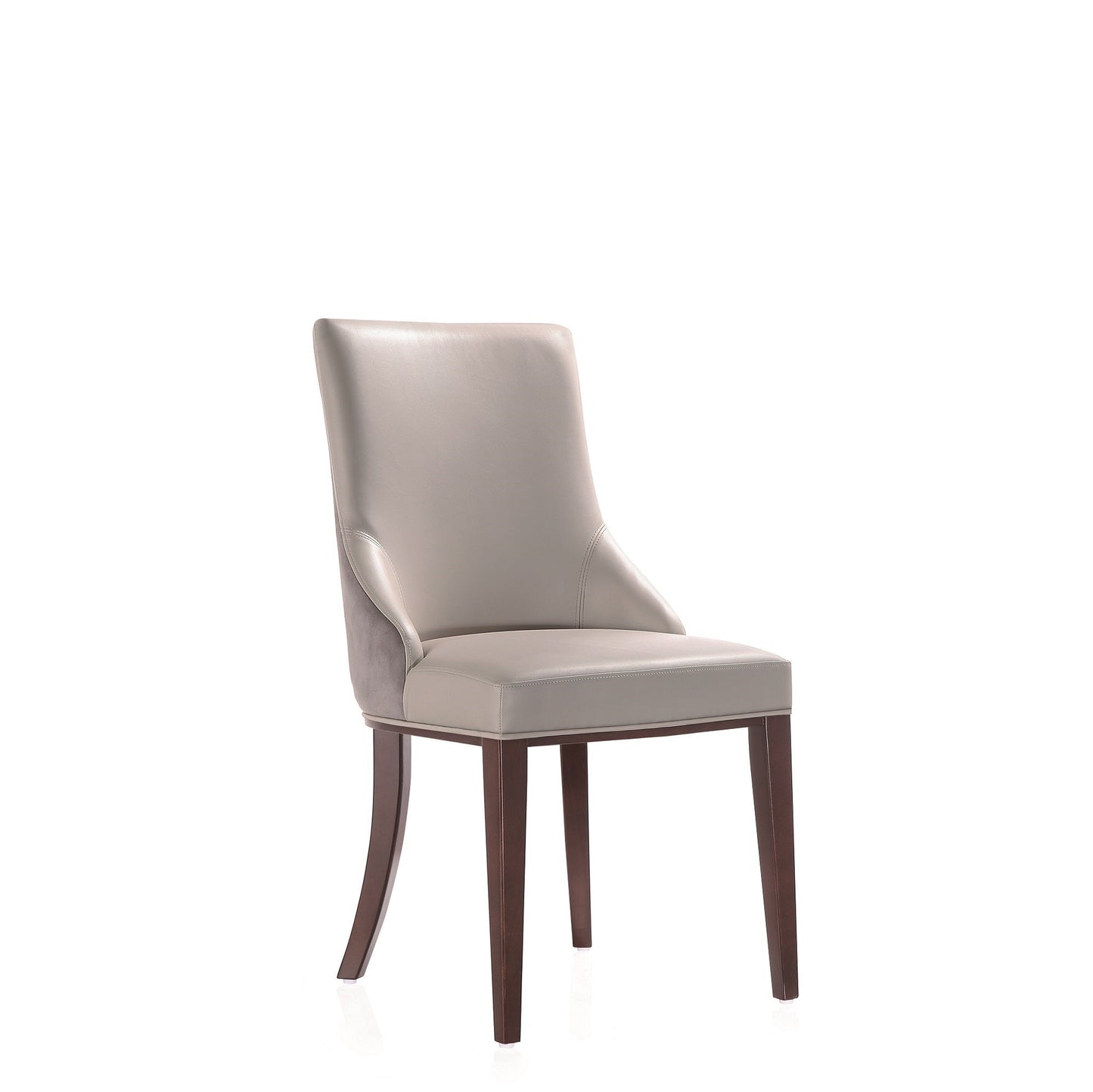 Shubert Faux Leather and Velvet Dining Chair in Light Grey (set of 2) - Ornate Home