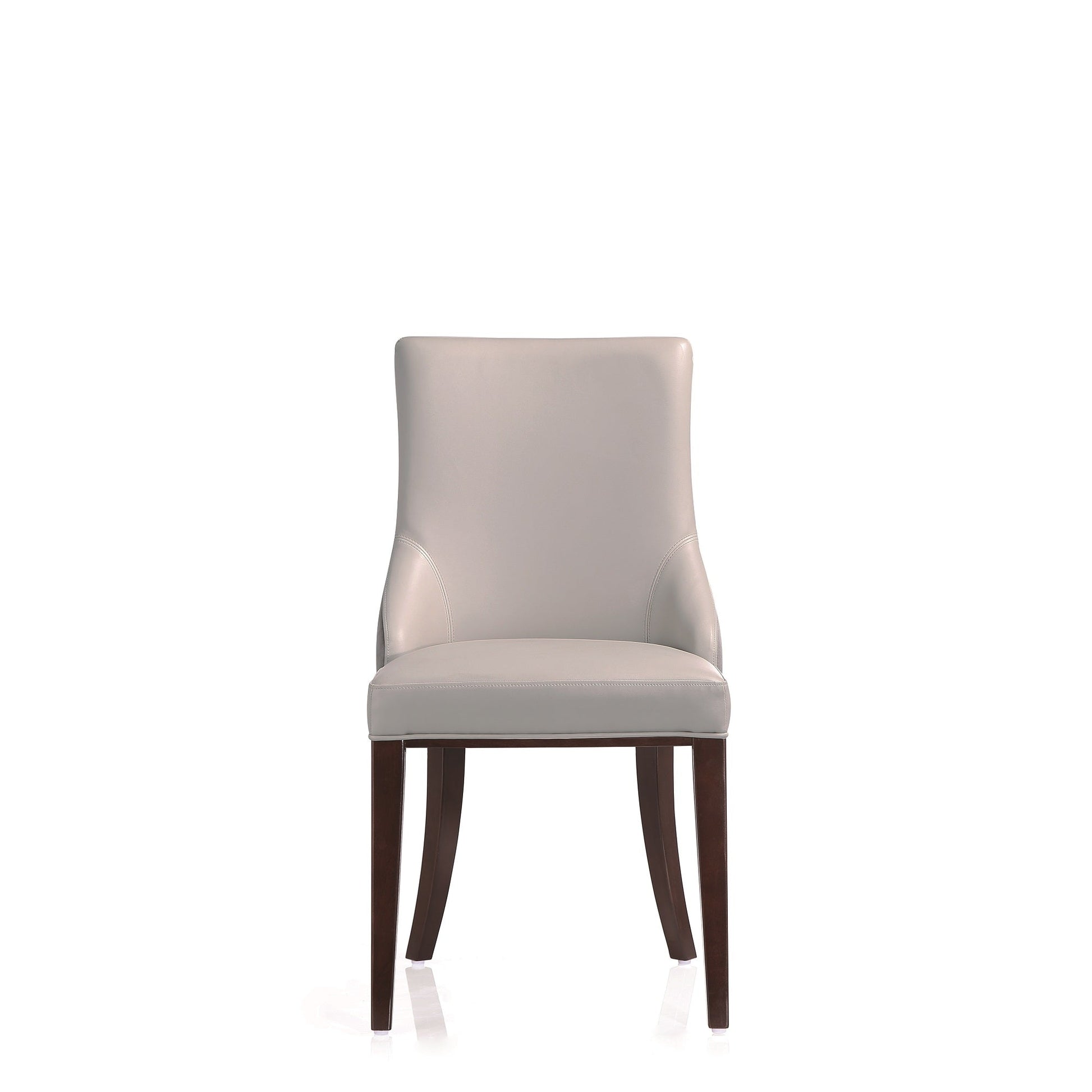 Shubert Faux Leather and Velvet Dining Chair in Light Grey (set of 2) - Ornate Home