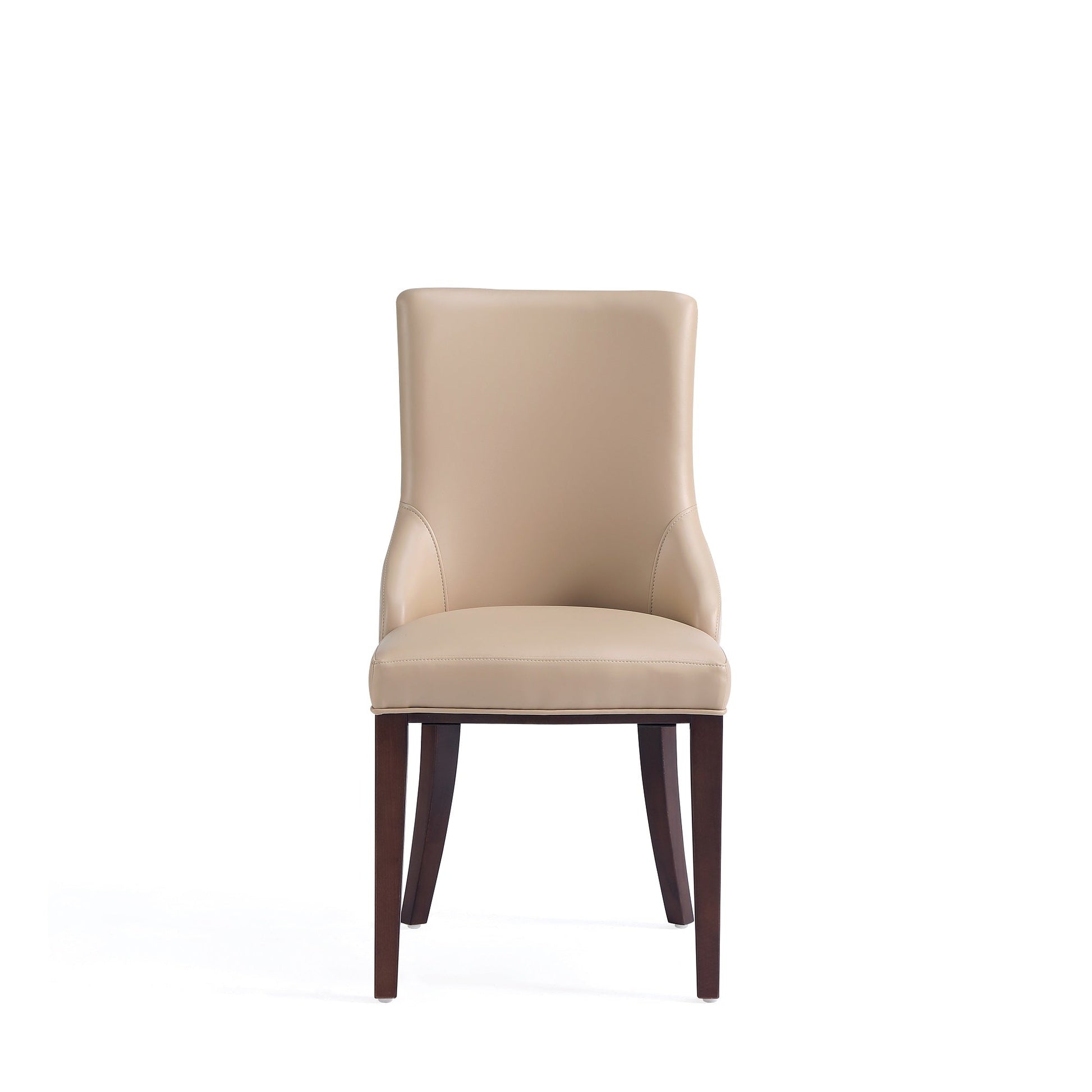 Shubert Faux Leather and Velvet Dining Chair in Tan (set of 2) - Ornate Home