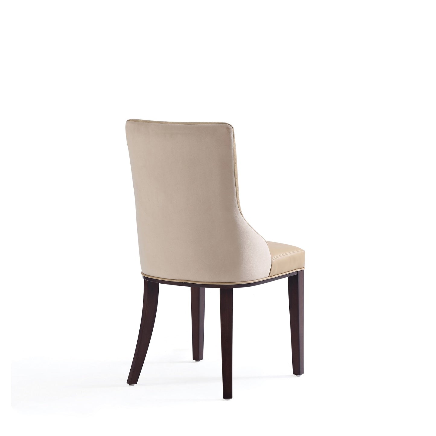 Shubert Faux Leather and Velvet Dining Chair in Tan (set of 2) - Ornate Home