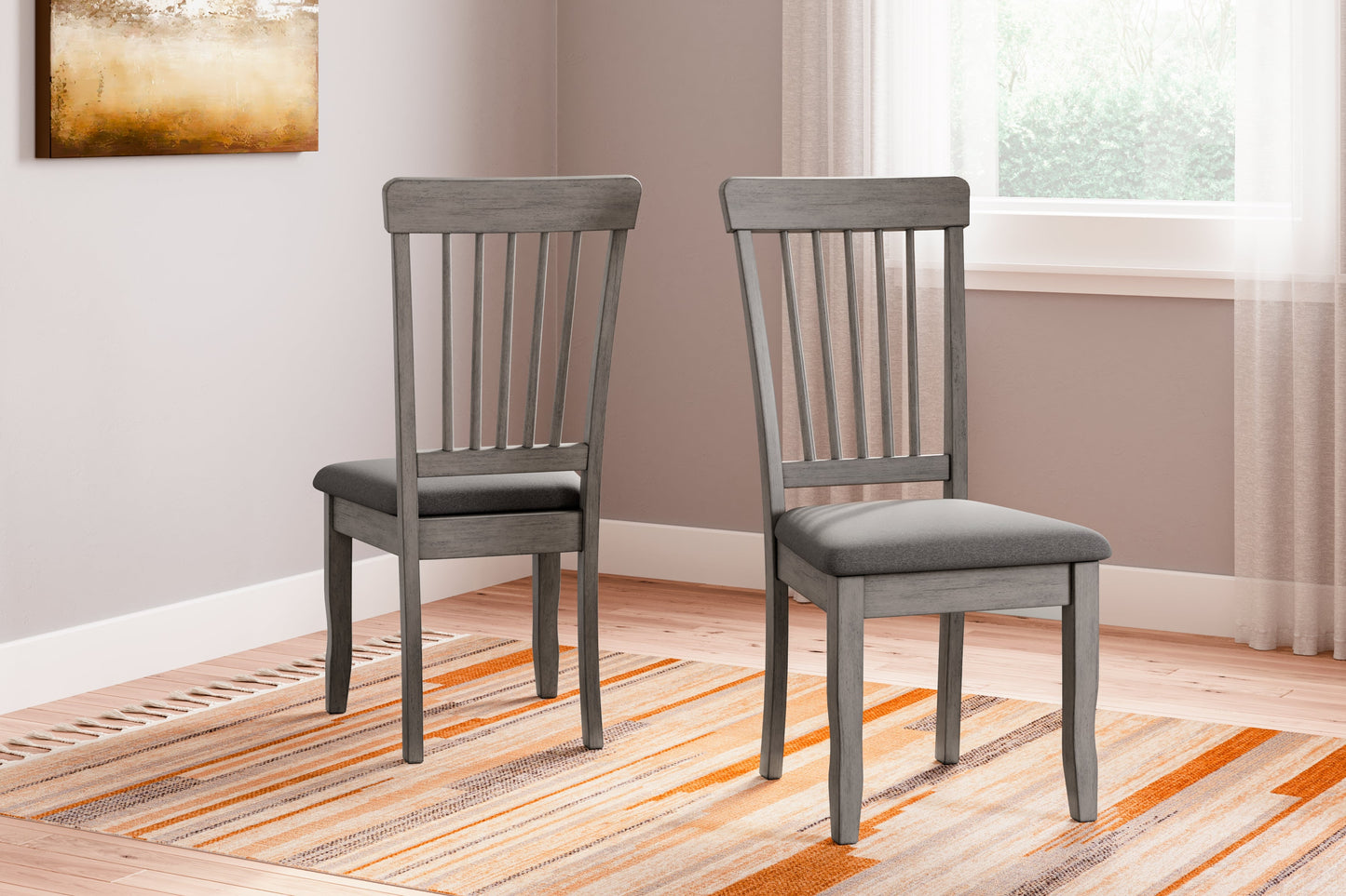 Shullden Gray Dining Table and 2 Chairs- Viva Furn