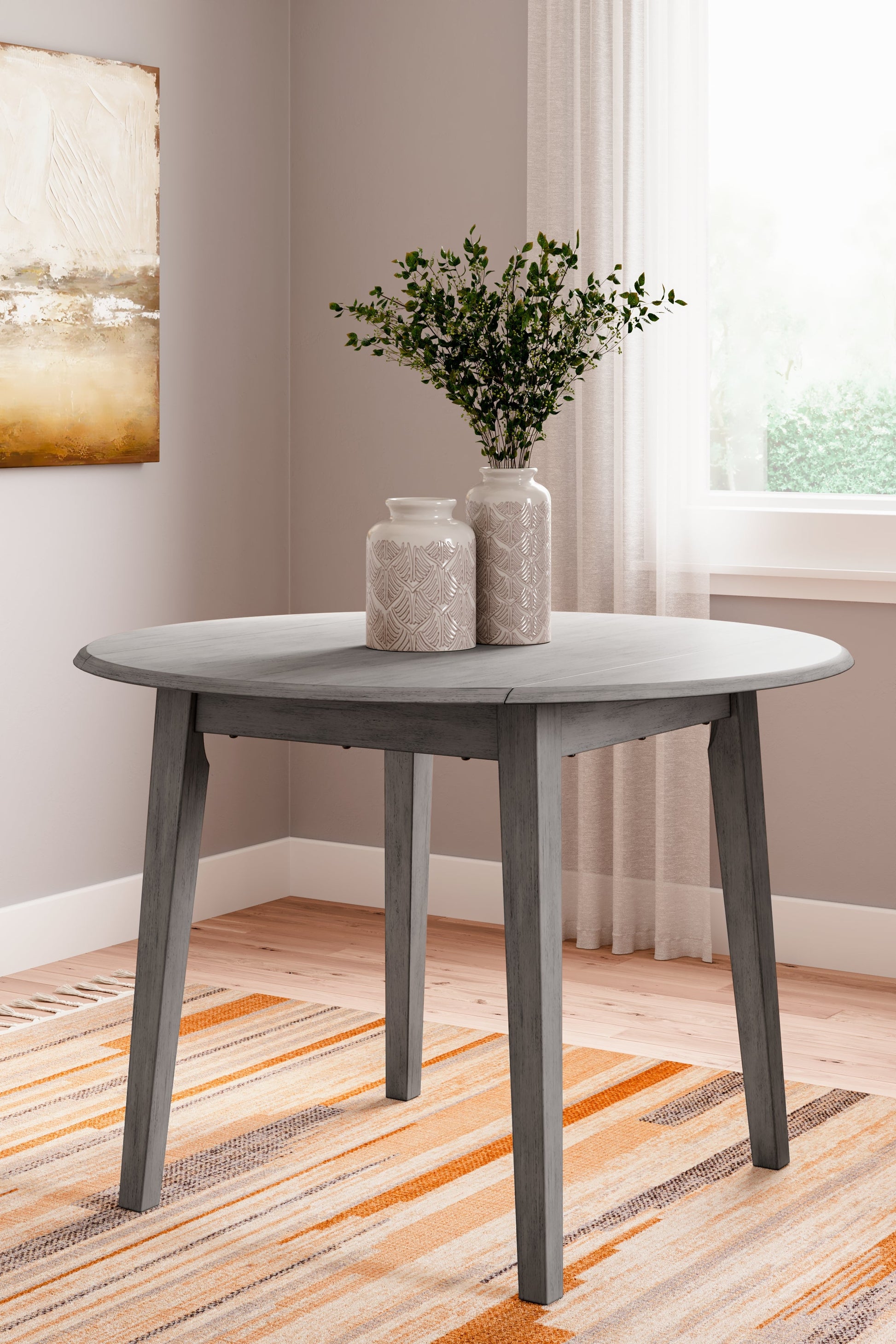 Shullden Gray Dining Table and 2 Chairs- Viva Furn