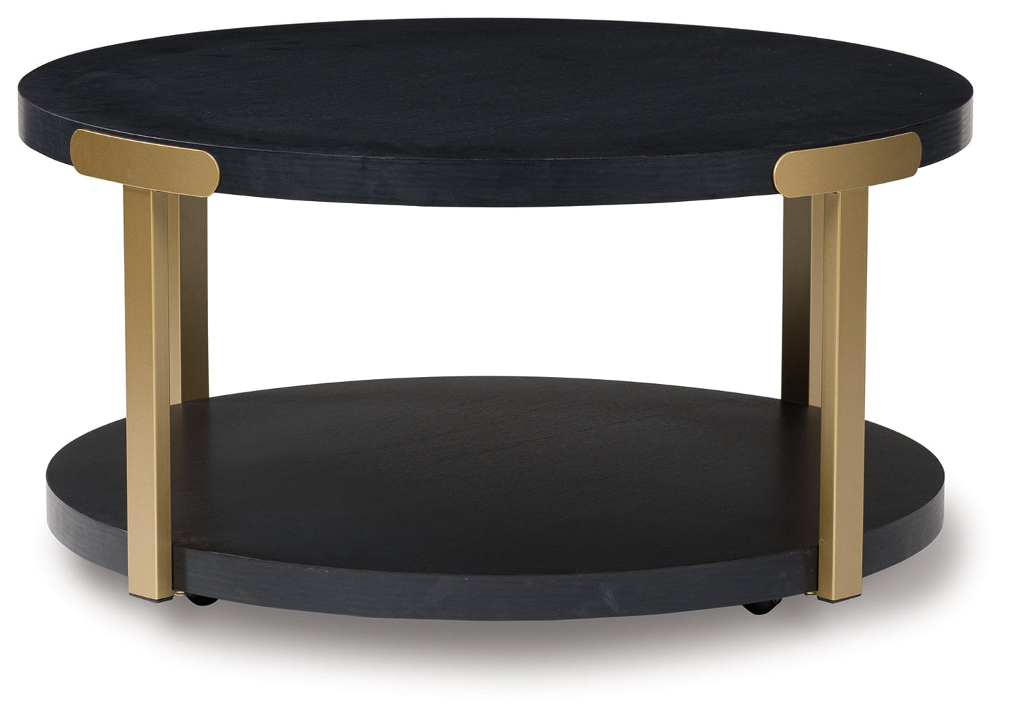 Shylore Black/Brass Finish Occasional Table Set (Set of 3)- Viva Furn