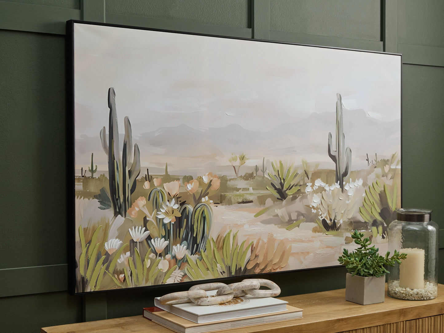 Sidworth Green/Beige/Gray Wall Art- Viva Furn