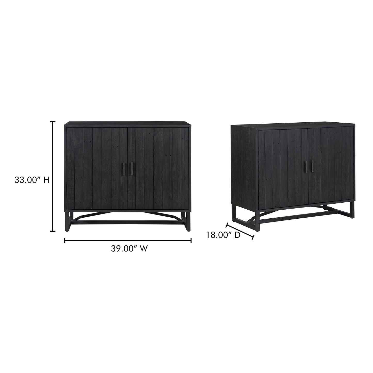 Sierra Black 2 Door Cabinet - Ornate Home