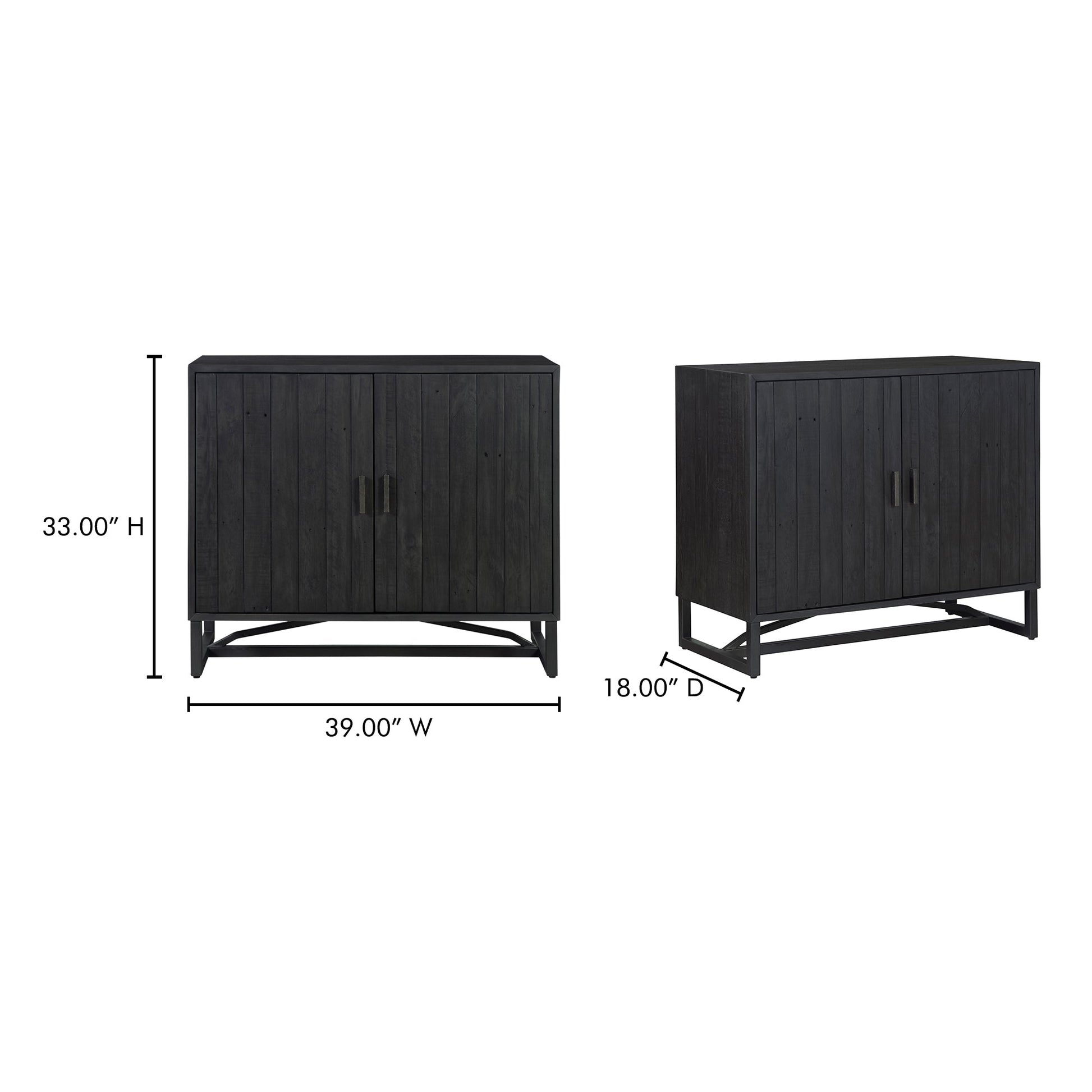 Sierra Black 2 Door Cabinet - Ornate Home