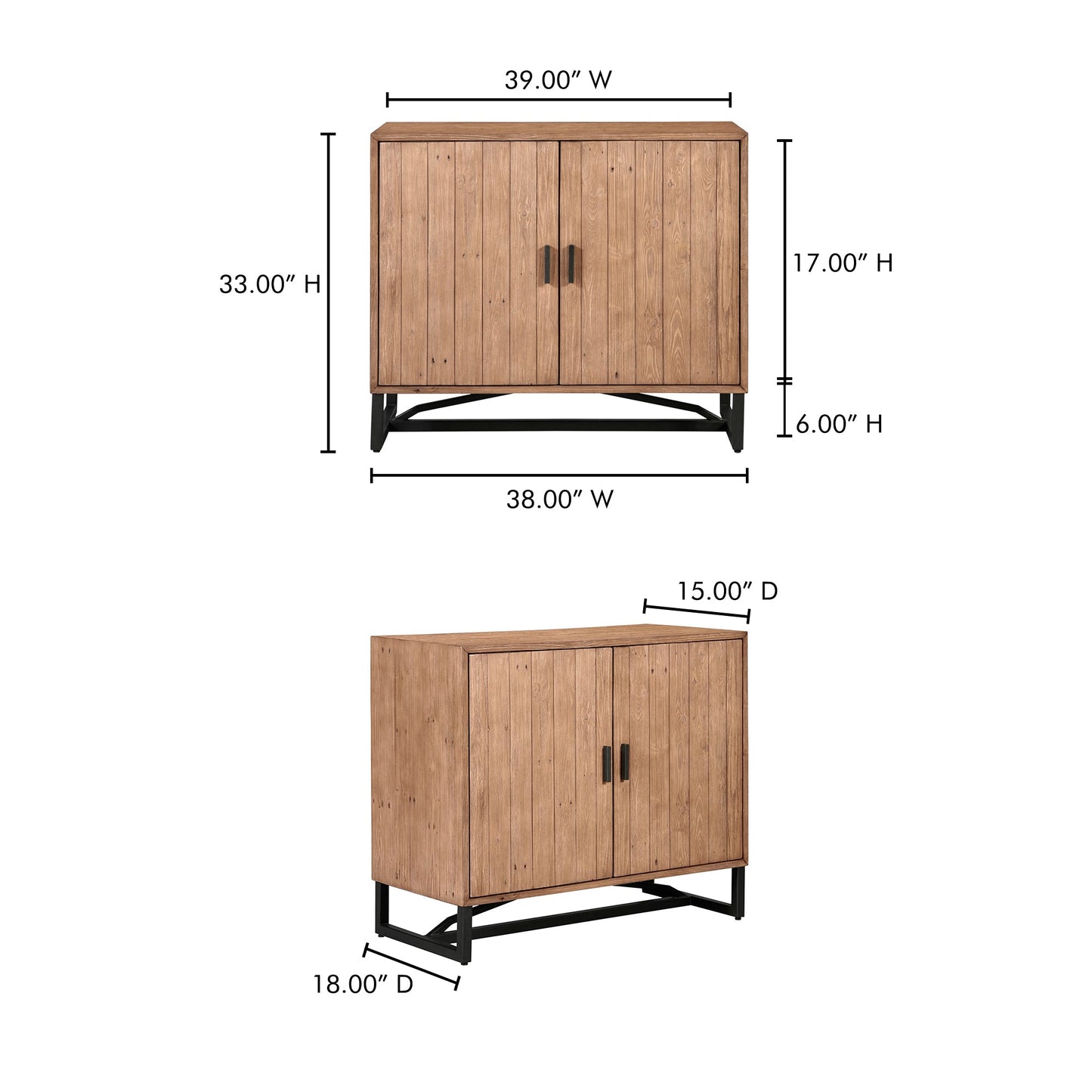 Sierra Natural 2 Door Cabinet - Ornate Home