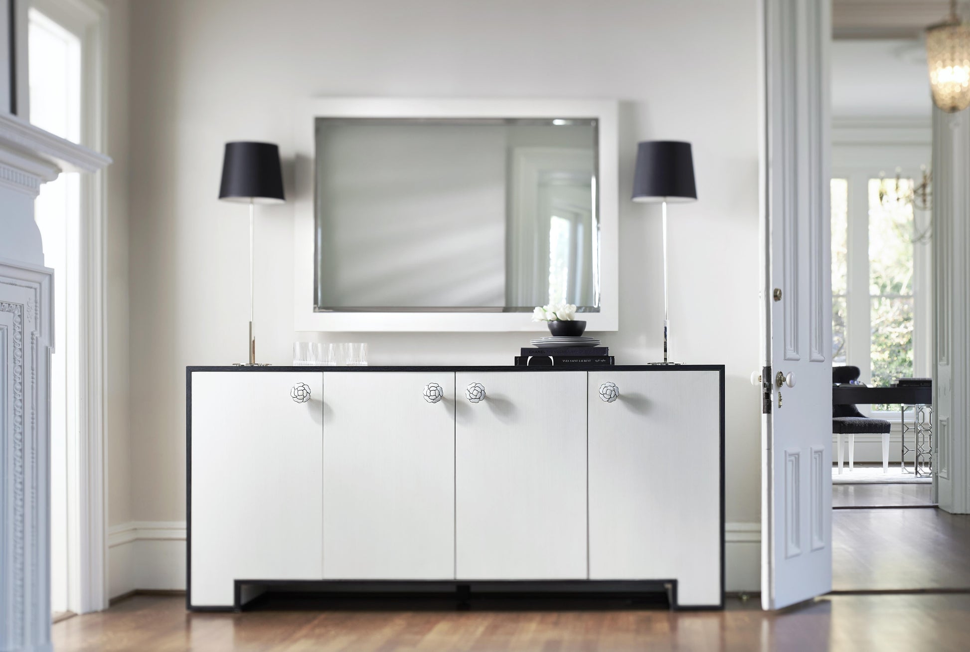 Silhouette Eggshell/Onyx Buffet - Ornate Home