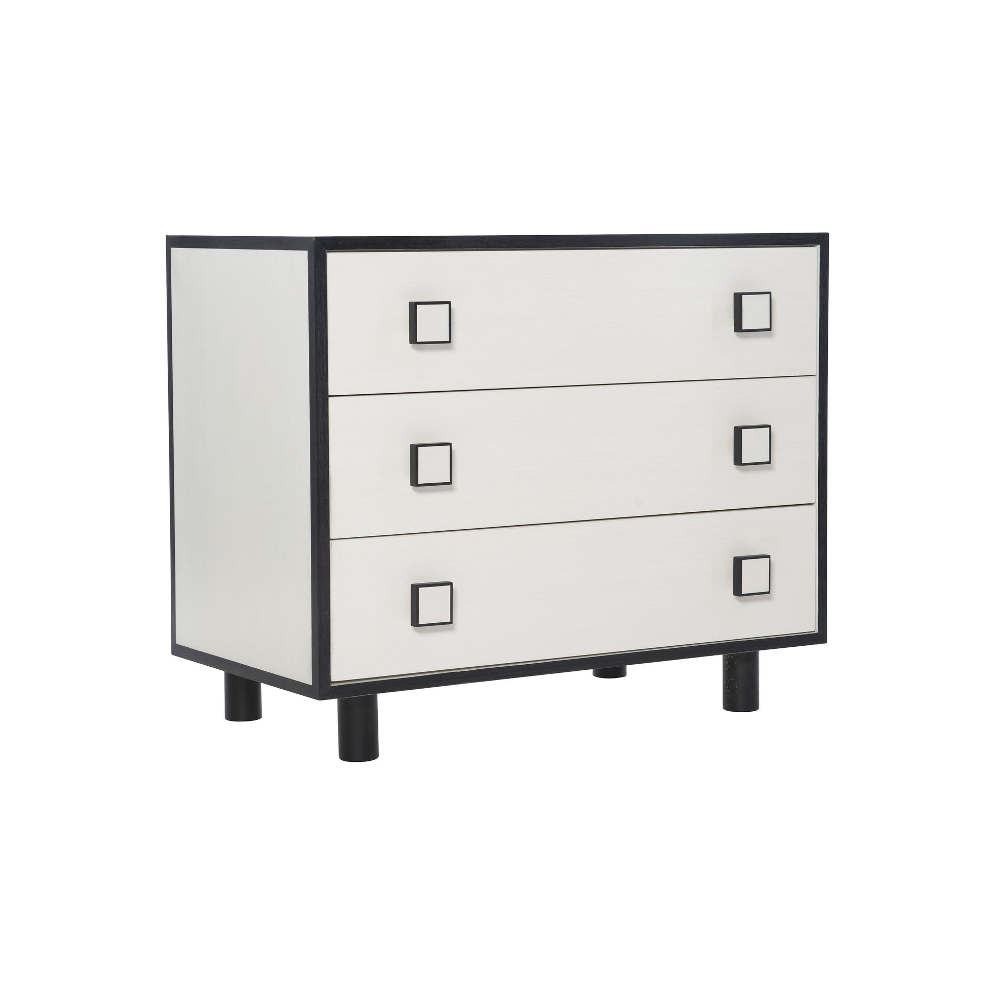 Silhouette Eggshell/Onyx Nightstand - Ornate Home