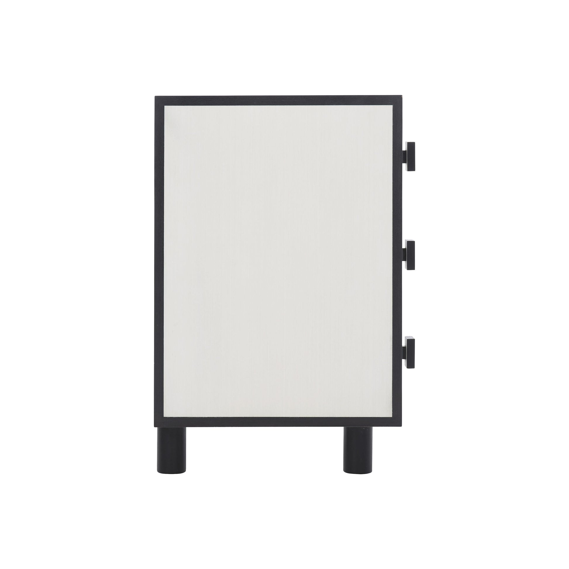 Silhouette Eggshell/Onyx Nightstand - Ornate Home