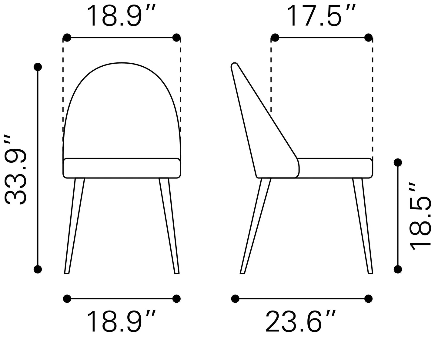 Silloth Brown Armless Dining Chair (Set of 2) - Ornate Home