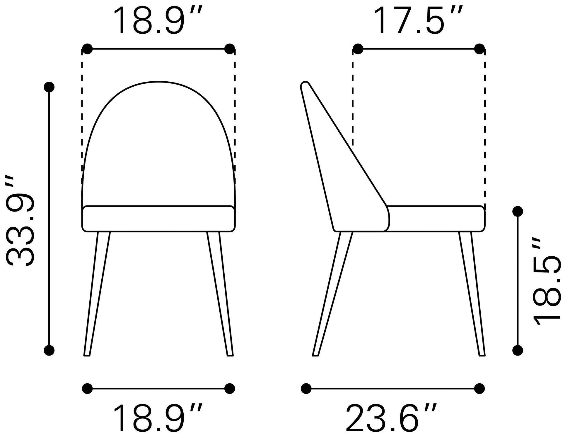 Silloth Brown Armless Dining Chair (Set of 2) - Ornate Home