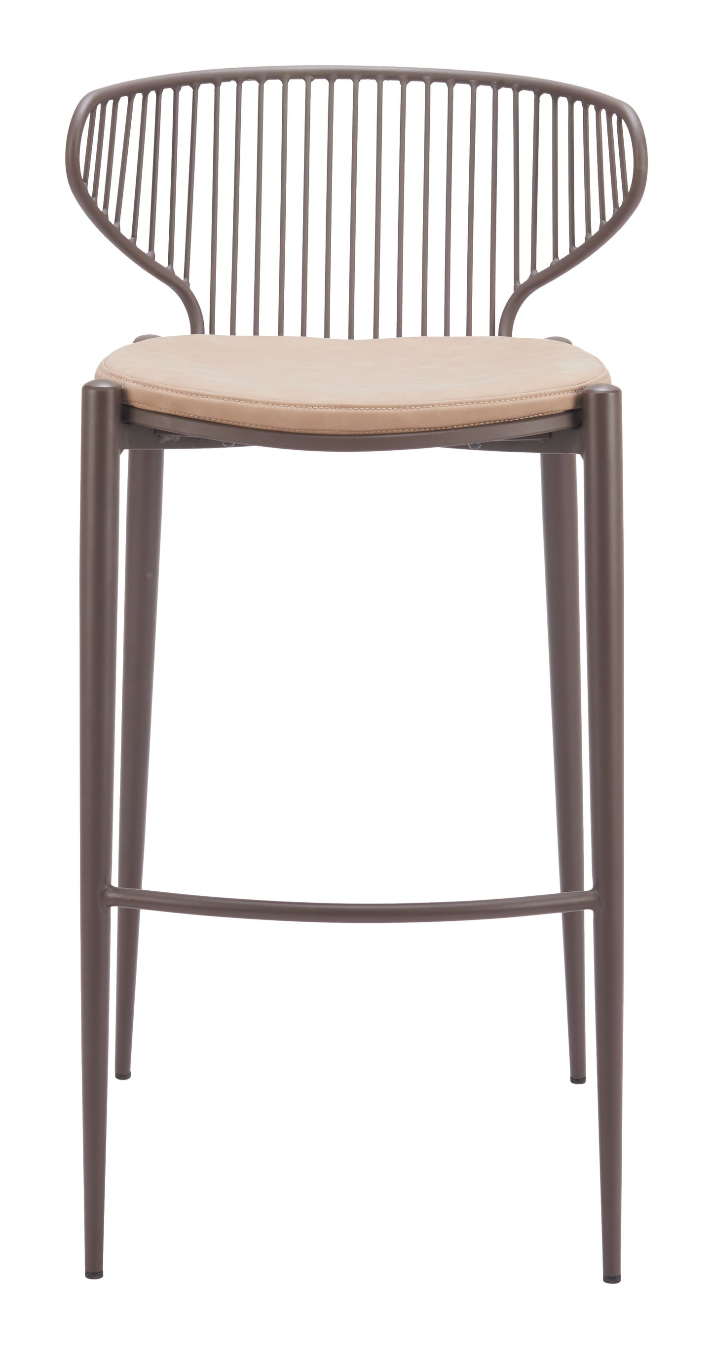 Silues Taupe & Brown Barstool (Set of 2) - Ornate Home