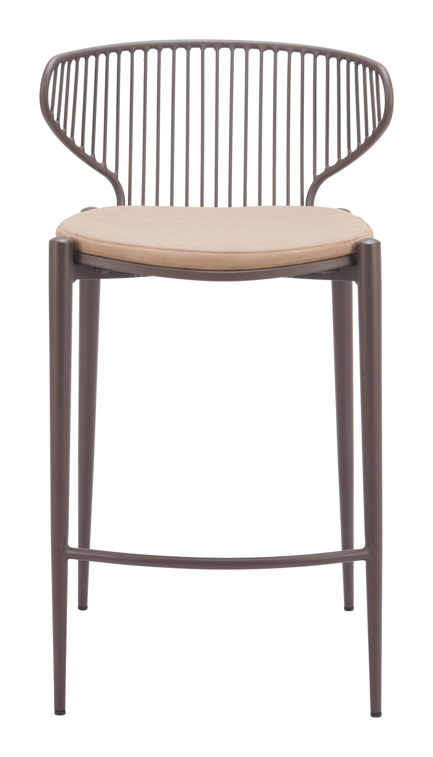 Silues Taupe & Brown Counter Stool (Set of 2) - Ornate Home