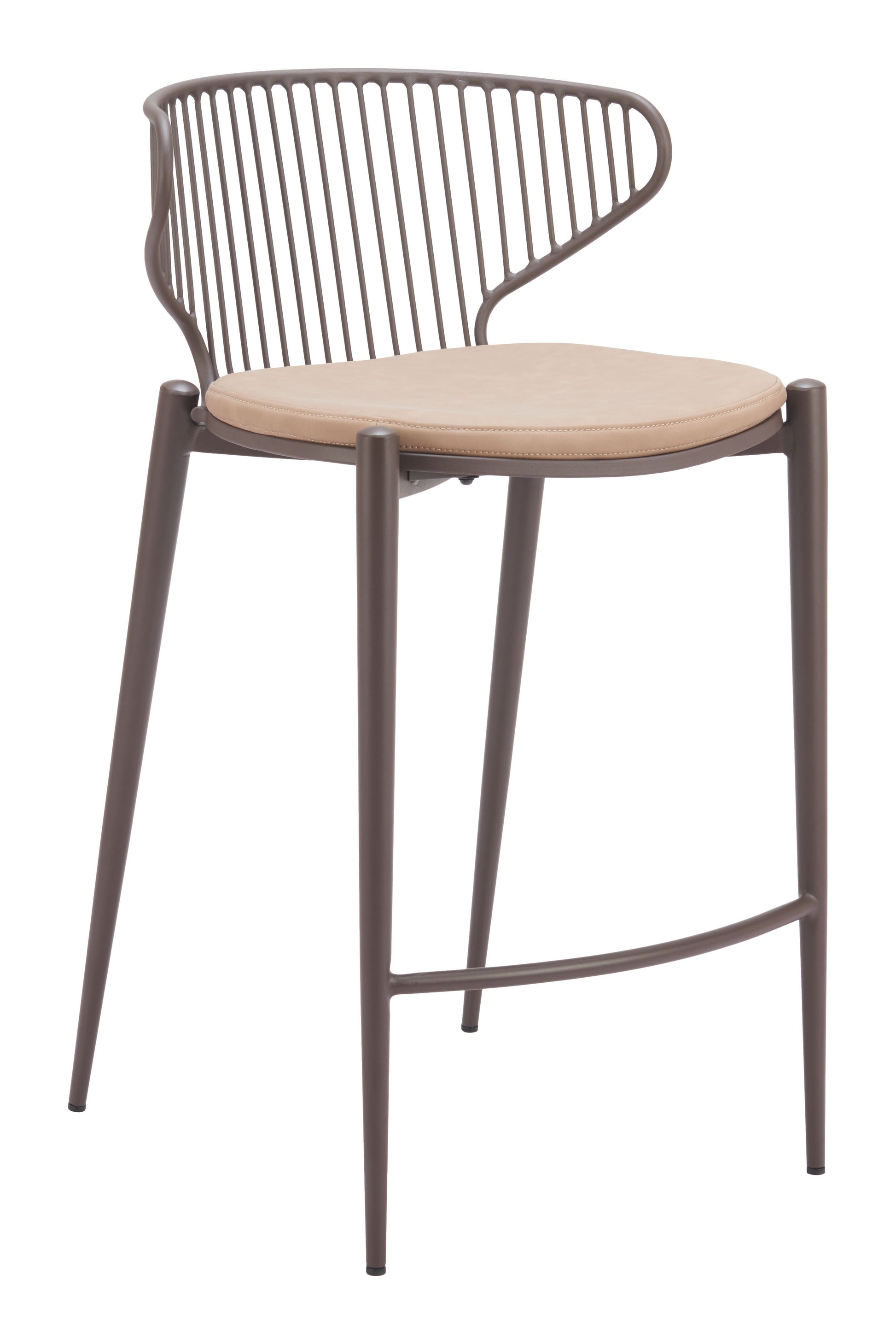 Silues Taupe & Brown Counter Stool (Set of 2) - Ornate Home