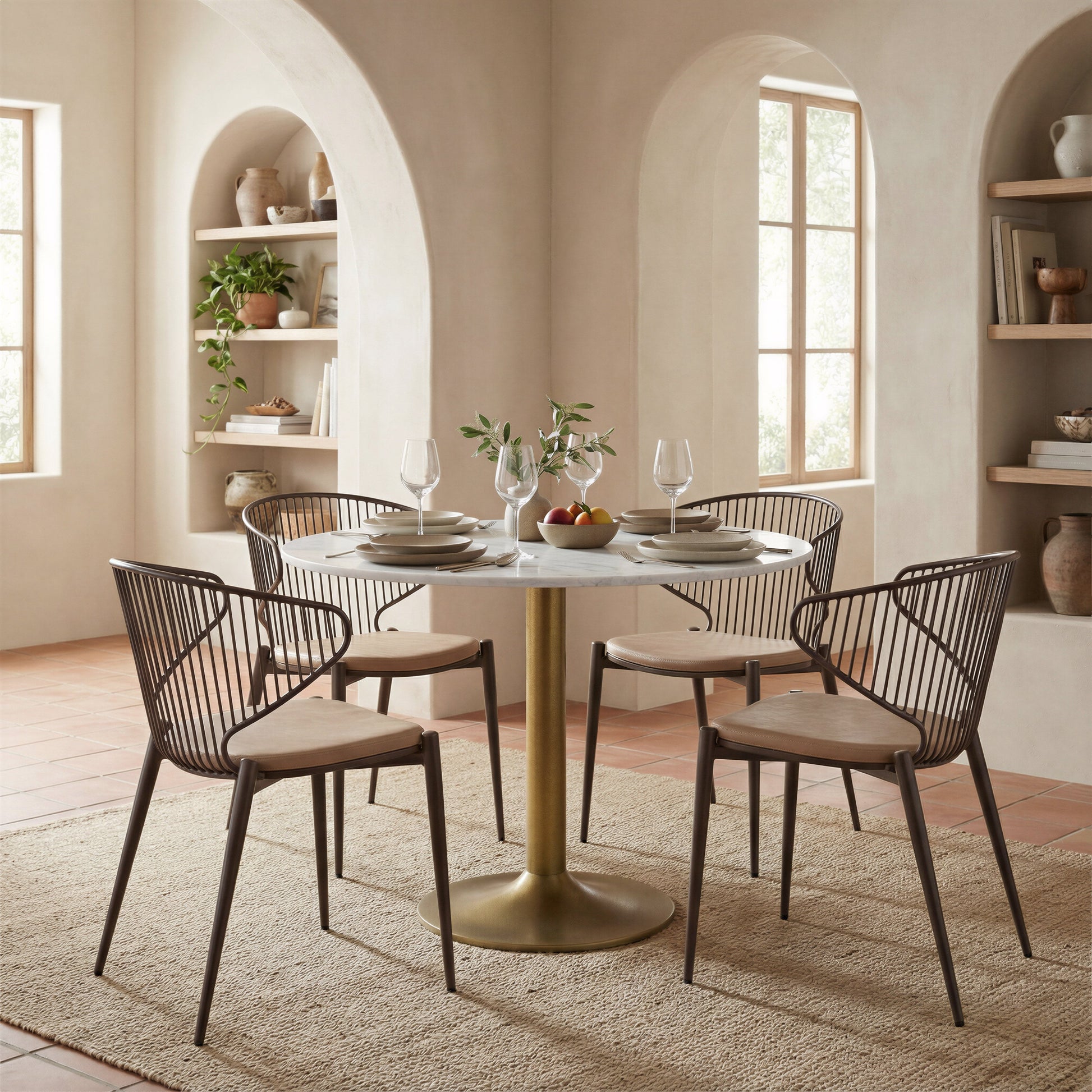 Silues Taupe & Brown Dining Chair (Set of 2) - Ornate Home