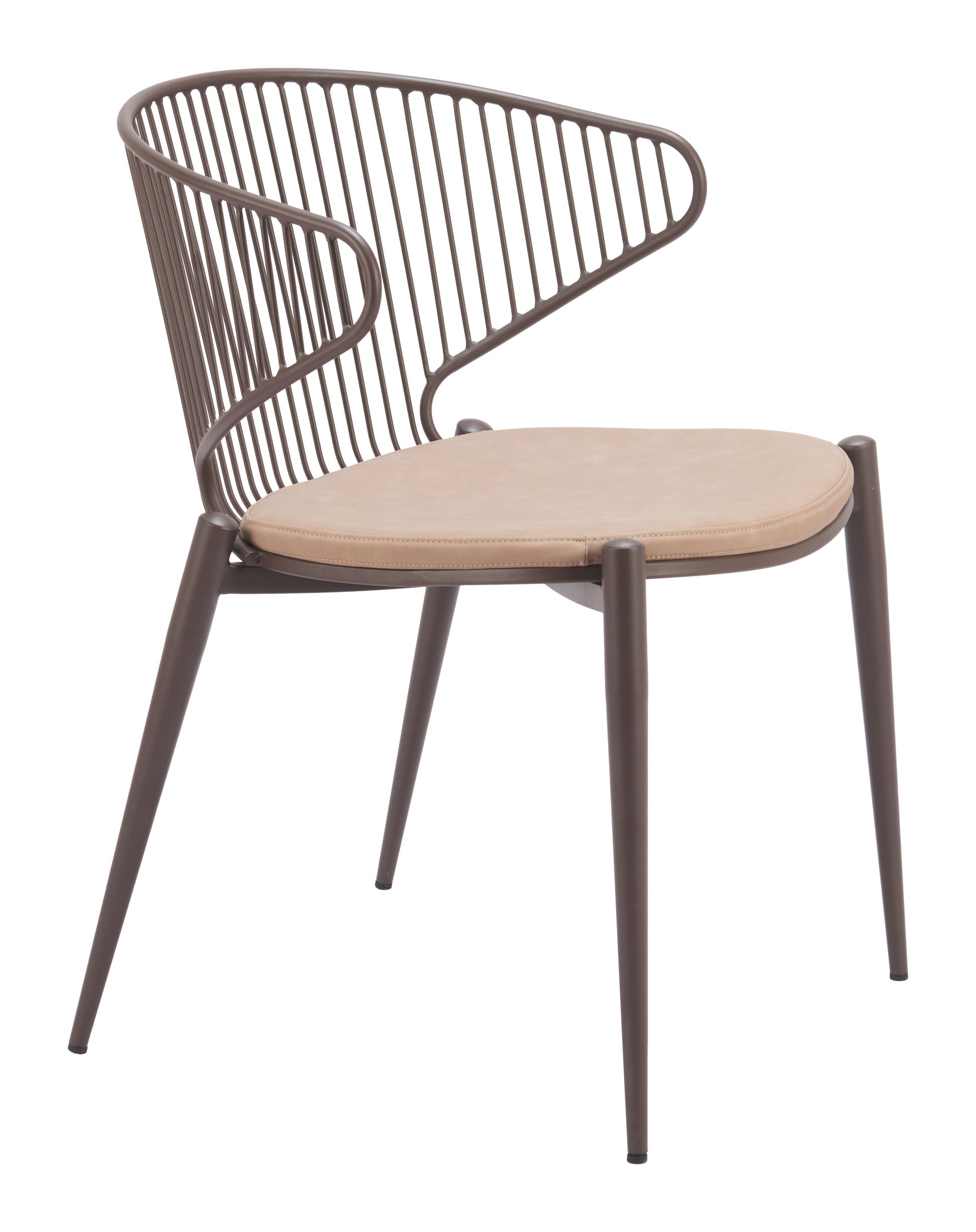 Silues Taupe & Brown Dining Chair (Set of 2) - Ornate Home
