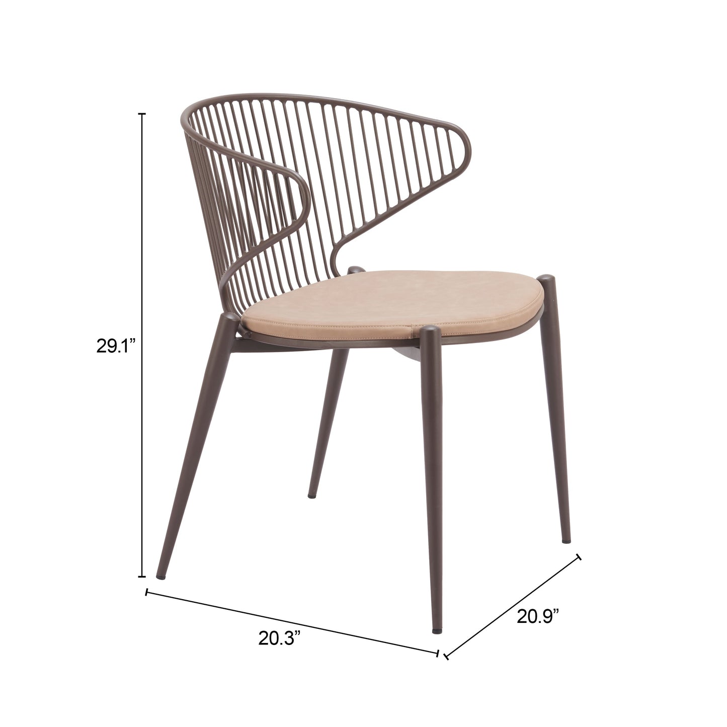 Silues Taupe & Brown Dining Chair (Set of 2) - Ornate Home