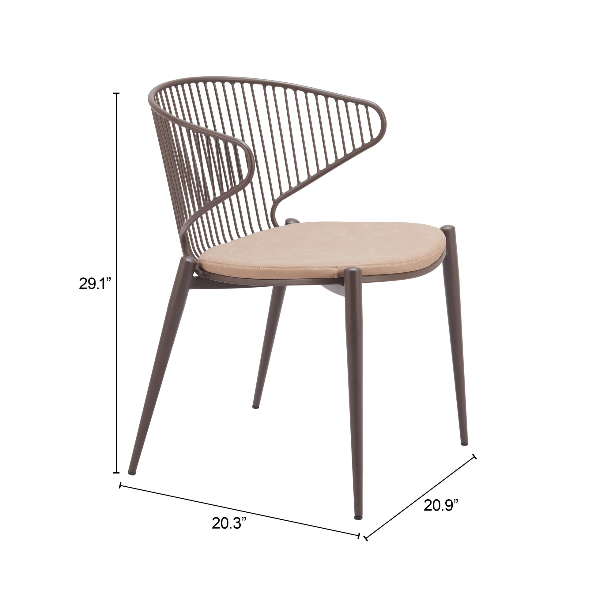 Silues Taupe & Brown Dining Chair (Set of 2) - Ornate Home
