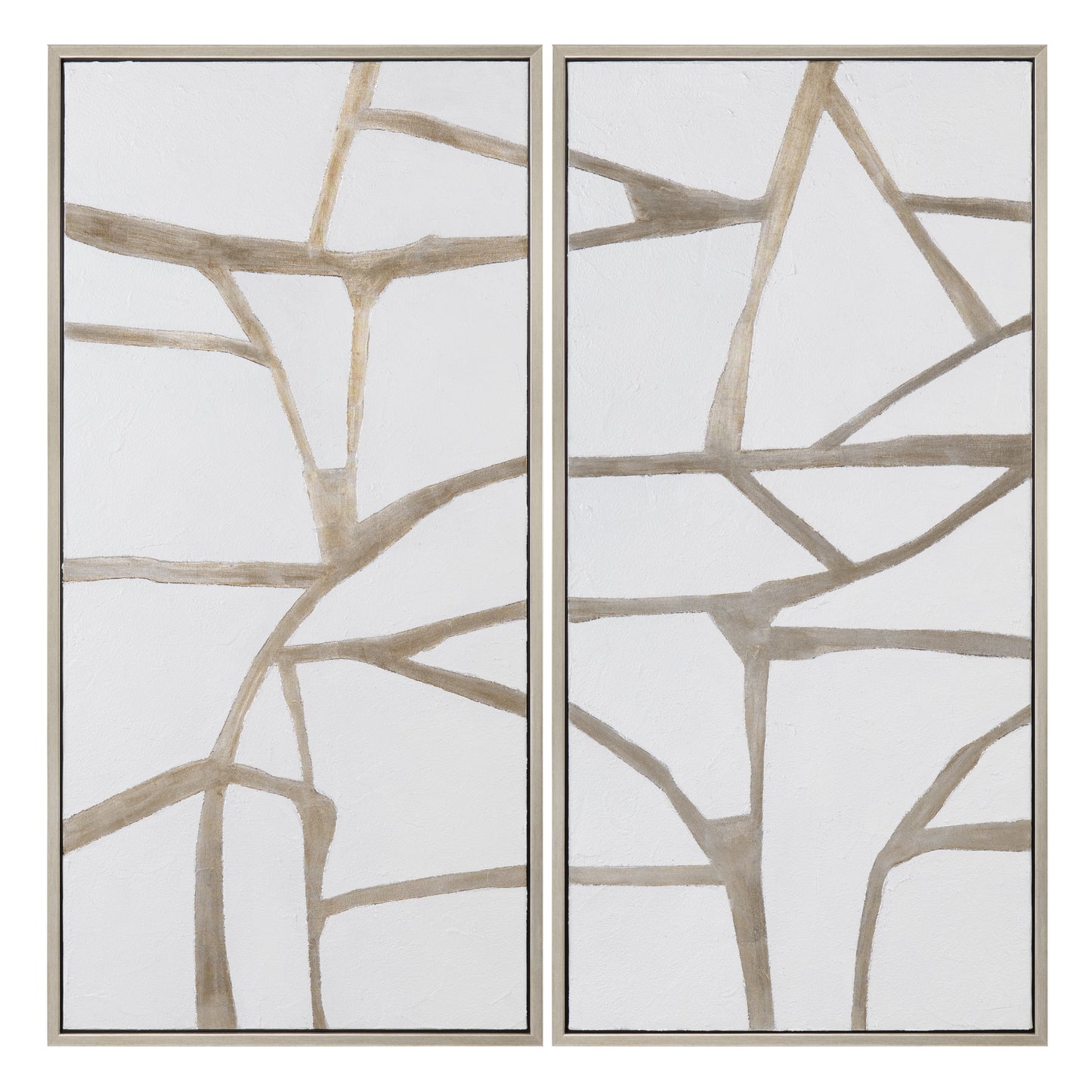 Silverlines Silver/White Canvas - Ornate Home
