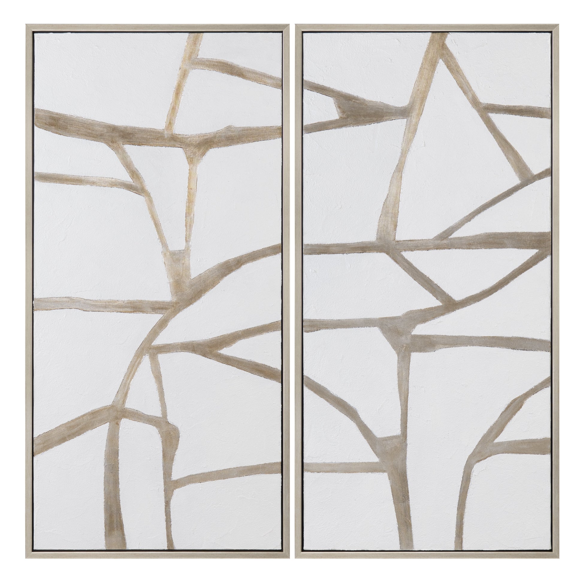 Silverlines Silver/White Canvas - Ornate Home