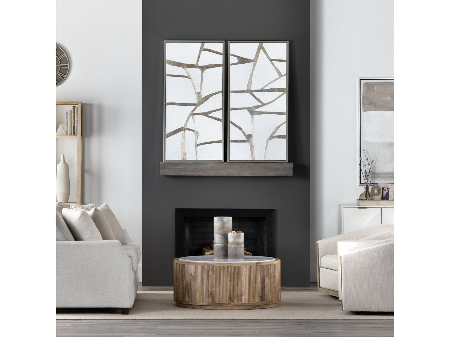 Silverlines Silver/White Canvas - Ornate Home