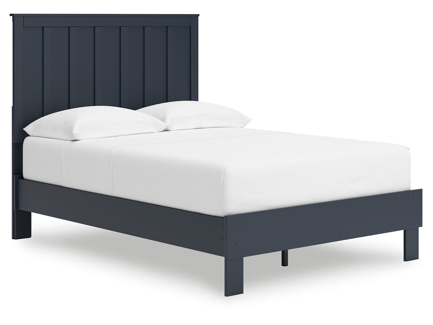 Simmenfort Navy Blue Full Platform Bed- Viva Furn