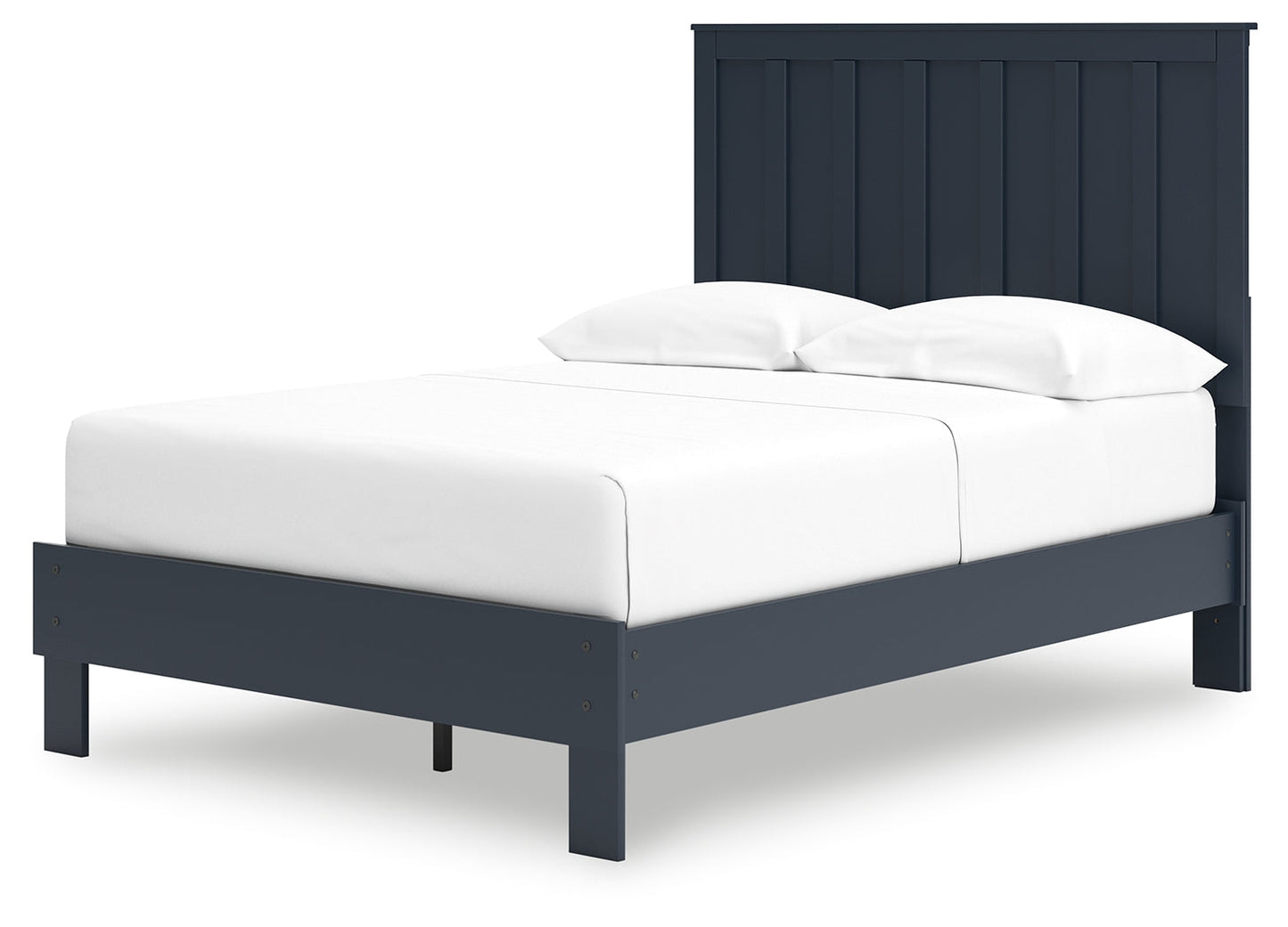Simmenfort Navy Blue Full Platform Bed- Viva Furn