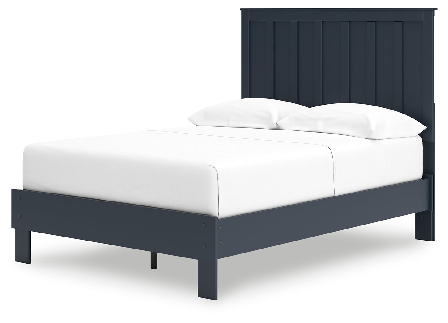 Simmenfort Navy Blue Full Platform Bed- Viva Furn