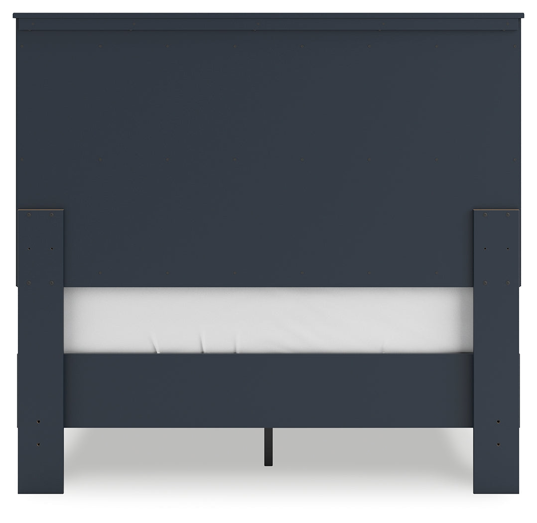 Simmenfort Navy Blue Full Platform Bed- Viva Furn