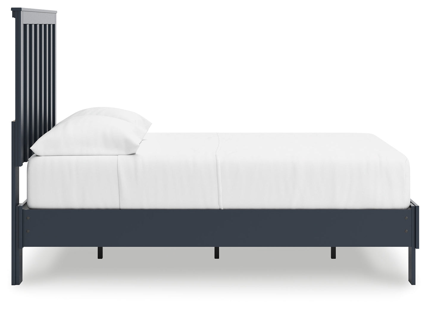 Simmenfort Navy Blue Full Platform Bed- Viva Furn