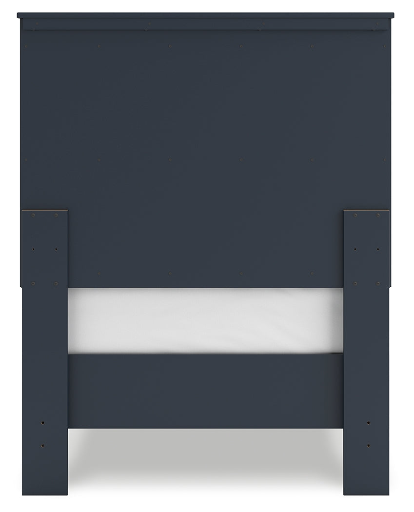 Simmenfort Navy Blue Twin Platform Youth Bed- Viva Furn