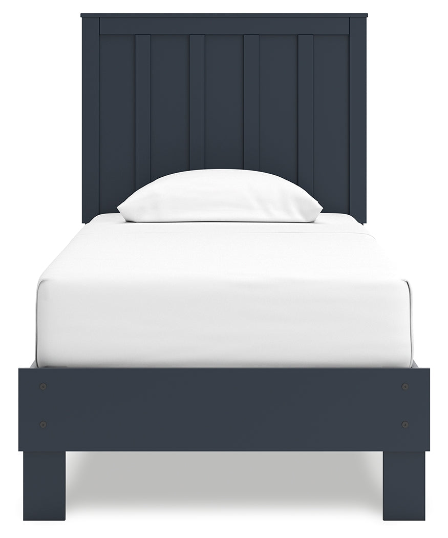 Simmenfort Navy Blue Twin Platform Youth Bed- Viva Furn