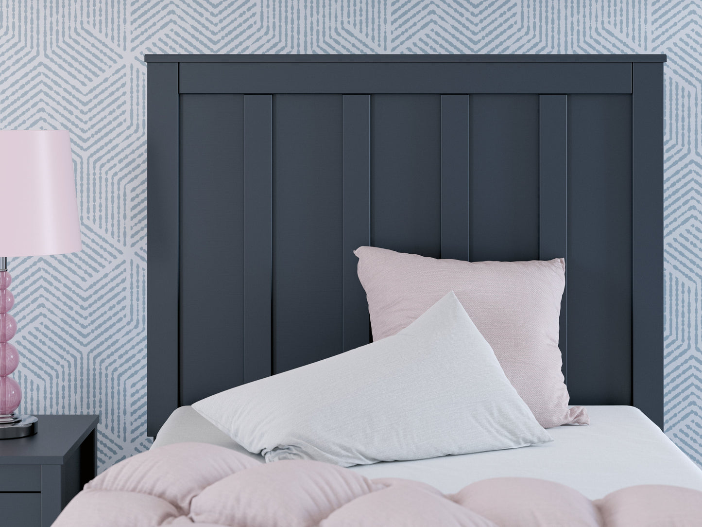 Simmenfort Navy Blue Twin Platform Youth Bed- Viva Furn