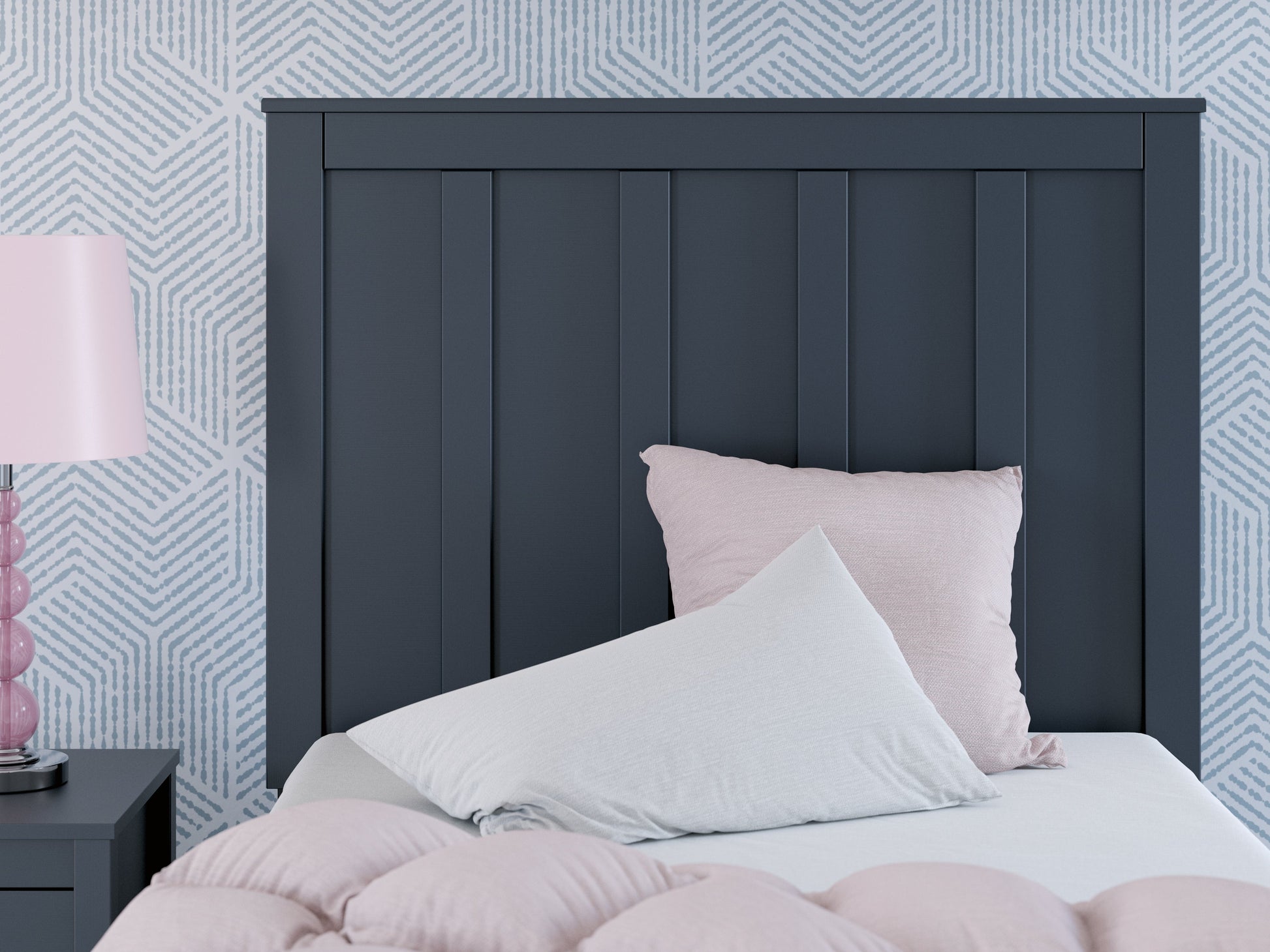 Simmenfort Navy Blue Twin Platform Youth Bed- Viva Furn